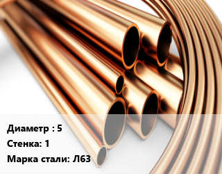 Труба латунная 5 s=1 Марка: Л63 цена от 1013828 Тг / т, где купить, условия доставки в Петропавловске и Северо-казахстанской области